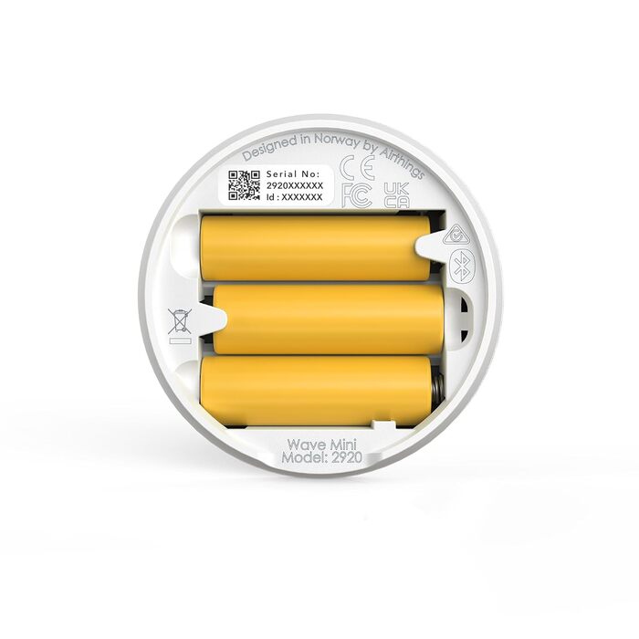 Airthings Wave Mini – компактний датчик якості повітря: температура, вологість, VOCs, ризик плісняви