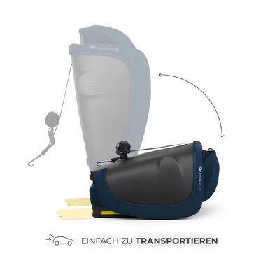 Автокрісло Kinderkraft FIX2GO i-Size 76-150 см (15 міс - 12 років), ISOFIX, Top Tether, SPS+, H-GUARD+, сіре (Blue)