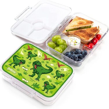 Коробка для сніданку Jarlson для дітей з 4 відділеннями-перевірена TV-Коробка для сніданку з трітана-Коробка для Бенто, герметична-Коробка для дитячого ланчу