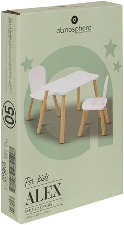 Atmosphera Набір дитячий: стіл та 2 стільці Alex, білий, 3 шт.