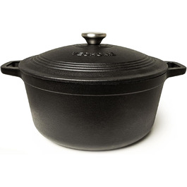 Чавунна каструля 6 л жаровня чорна запіканка сковорода запіканка голландська піч вогнетривка емаль