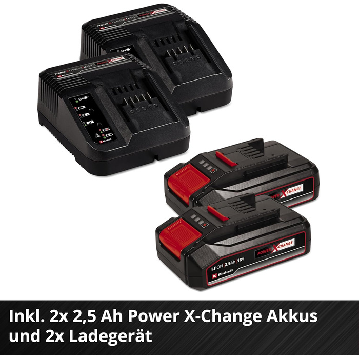 Акумуляторний газонокосарка Einhell GE-CM 36/33 Li Kit Power X-Change (36 В, ширина косіння 33 см, до 250 м², кошик 30 л, висота стрижки 25-65 мм, 2 x 2.5 Ah акумулятори + 2 зарядні пристрої)
