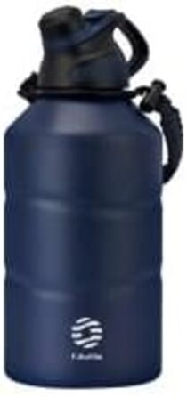 Пляшка для води з нержавіючої сталі Fjbottle 1,9 л з подвійною стінкою з магнітною кришкою, пляшка для води без BPA з вакуумною ізоляцією, велика металева пляшка для води Пітчер великої місткості, захищений від протікання для спорту, кемпінгу, тренажерног
