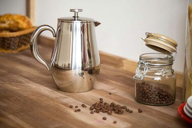 Кавоварка French Press VeoHome кавник небиткий, завдяки подвійному корпусу він надовго збереже вашу каву в теплі (1 літр