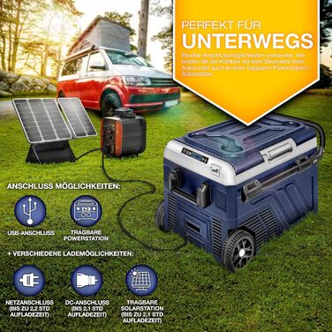 Автомобільний компресорний холодильник Tillvex 50л з Wi-Fi та охолодженням до -20°C (Navy Blue) 12/24V/230V