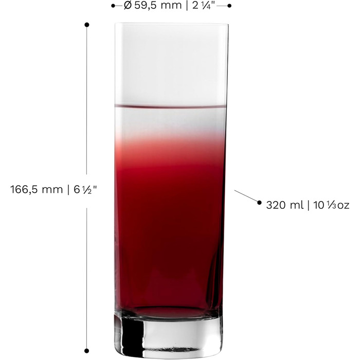 Набір склянок Longdrink Stölzle Lausitz New York Bar (6 шт., 320 мл) – Стильні склянки для коктейлів, води та соків, з кришталевого скла, стійкі до миття в посудомийній машині та ударів