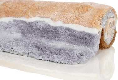 Килимок для ванної кімнати Rio Marina: м'який, пухнастий, антиковзний, 70 x 120 см, лосось/сірий/коричневий