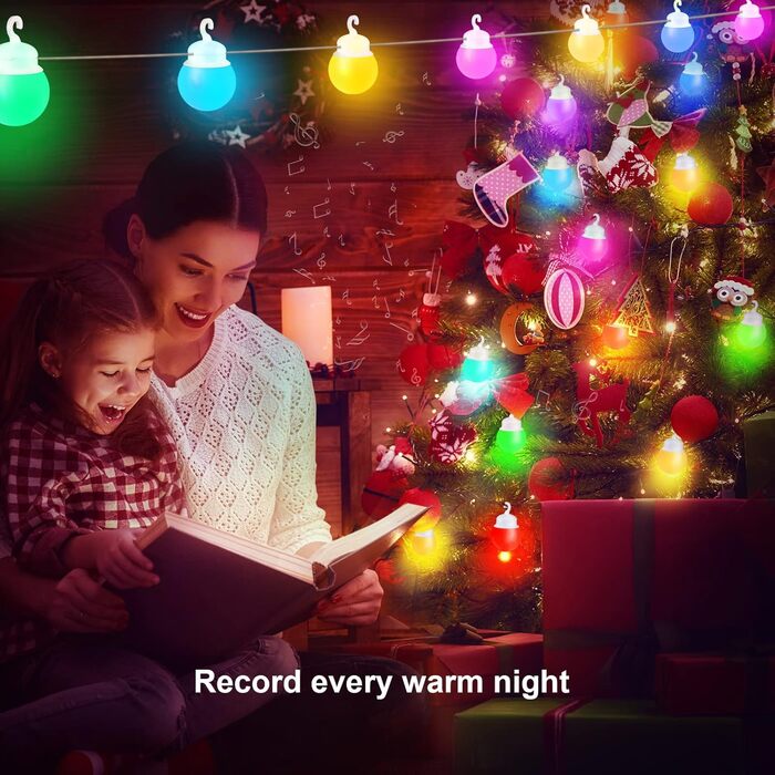 Ланцюжок прикрас для зовнішнього використання з таймером, LED-ланцюжок живлення на вулиці з 25+2 G40 лампочками, 4 режими та регульована яскравість, вологостійкий для саду, балкону, тераси, вечірки, весілля (тепле біле світло), USB-15м-G40