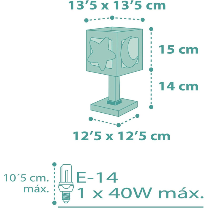 Дитяча настільна лампа Dalber Moon & Stars MoonLight зелена, 63231H, E14