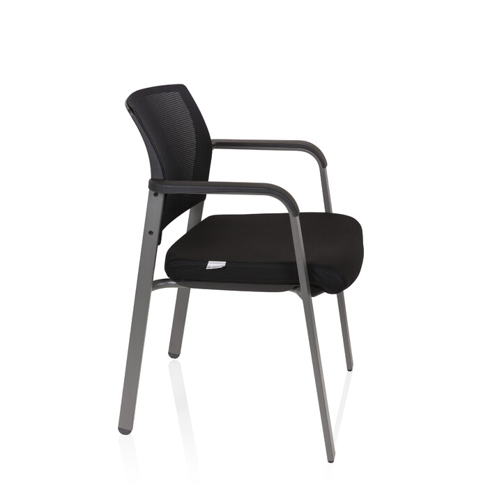 Крісло для відвідувачів / Конференційне крісло MEET сірий сітка / тканина чорний hjh OFFICE