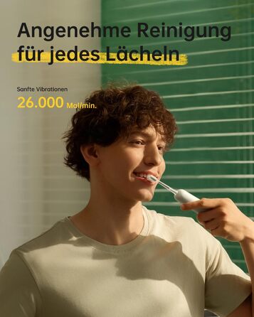 Електрична зубна щітка Laifen Wave Spezial з осциляцією та вібрацією, звукова, для дорослих, з додатком, 2 насадки (зелена)