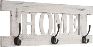 Набір настінних вішалок для одягу Mendler HWC-C60 HomeFamily Coat Rack Panel, Shabby-Look Vintage - (Білий, Потертий, 21 x 60 x 7 см)