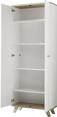 Полиця в скандинавському дизайні GW-Oslo в білому/контрасті Імітація дуба Сан-Ремо, 120 x 93 x 40 см (ШхВxГ) (шафа для документів велика, біла/дуб Сан-Ремо), 3267-221