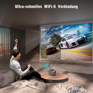 Проектор VOPLLS A-20000L 4K 1080P з автофокусом та корекцією трапецеїдальних спотворень, 28000 Люмен, WiFi6, Bluetooth, Dolby Audio, для дому та вулиці