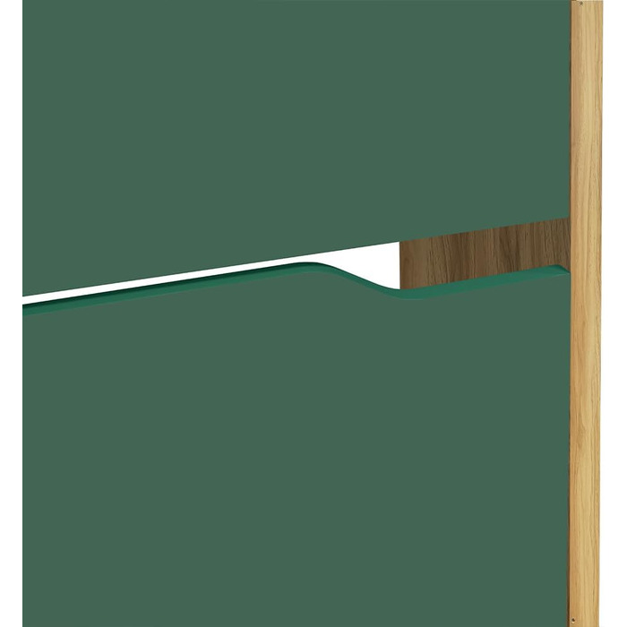 Взуттєва шафа BAKAJI з МДФ, 4 дверцята, відкидна полиця, врізні ручки, подвійна глибина, компактна, 63 x 24 x 150 см, для дому, зелений та дуб