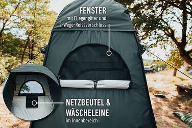 Намет Wanderfalke® XL Pop Up, роздягальня, туалет, душ 120x120x210 см для відпочинку на природі, кемпінгу, риболовлі, пляжу, з сумкою (Хвойний зелений)