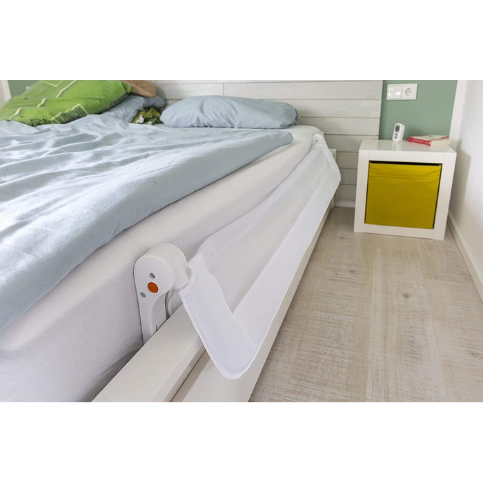 Бортик для ліжка ABUS Eric для немовлят та дітей - захист від випадання для батьківських, дитячих та сімейних ліжок - складаний для подорожей - білий, 150 см (комплект 2 шт.)