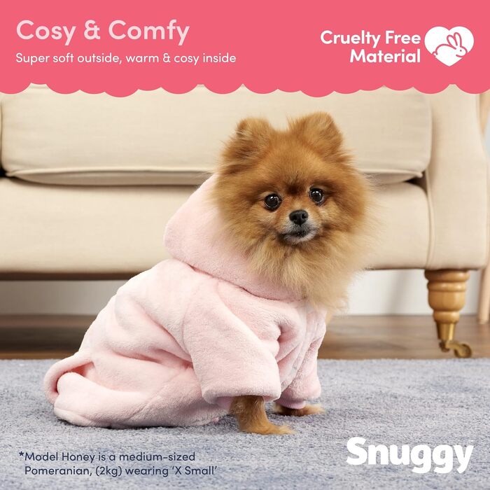 Светр для собак Snuggy - м'яка, тепла шерсть із застібкою на застібці для маленьких/середніх собак, S, рожевий