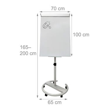 Дошка для письма Relaxdays Flipchart, 100x70 см, з двома кріпленнями