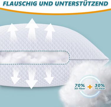 Охолоджуюча подушка від алергії 50x70, ортопедична подушка для підтримки шиї на боці для сну біла