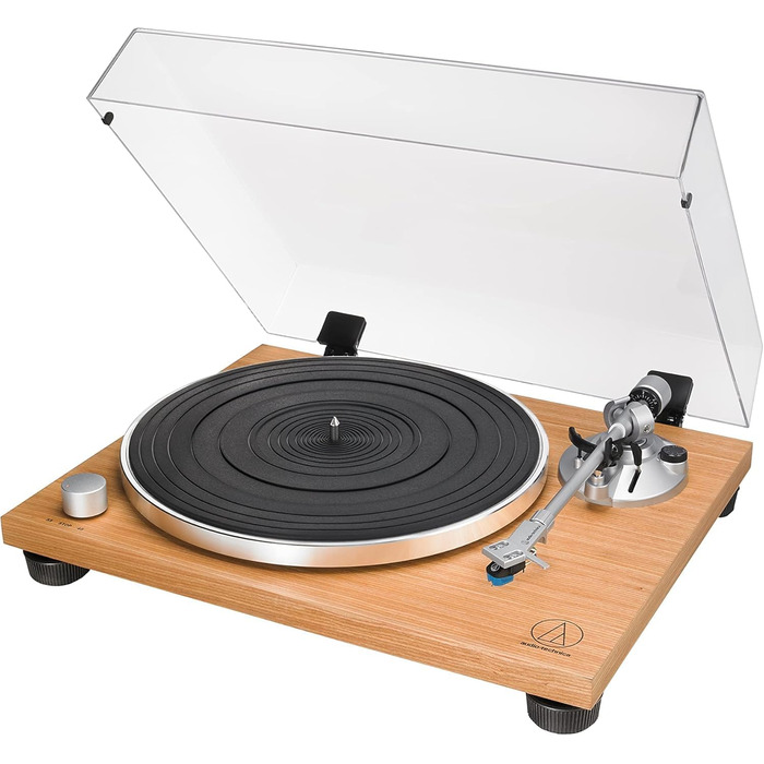 Програвач вінілу Audio-Technica AT-LPW30 з ремінним приводом, корпус з тикового дерева, ручне керування