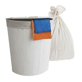 Кошик для білизни кутовий з бамбука Relaxdays з кришкою