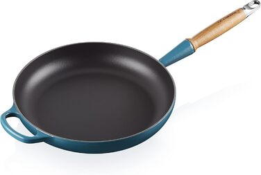 Сковорода Le Creuset Signature з чавуну з дерев'яною ручкою, 28 см, Deep Teal