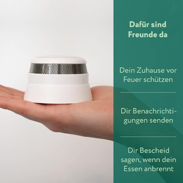 Інтелектуальний димовий сповіщувач Frient | Бездротовий, Zigbee, сумісний з SmartThings, Home Assistant, Homey Single | EN 14604, DIN 14674