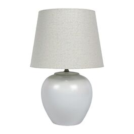Лампа для столу Relaxdays з тканинним абажуром та керамічним цоколем
