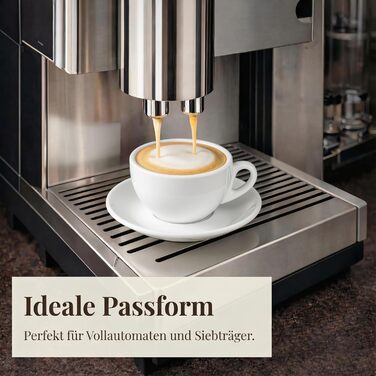 Набір кавових чашок Капучіно, 6 шт. | Білий колір | Італійський стиль | Товстостінні, важкі | Можна мити в посудомийній машині | Подарунковий набір 200 мл