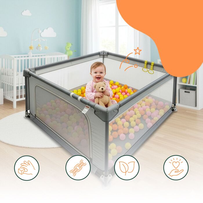 Дитячий манеж Relaxdays з 50 м'ячиками