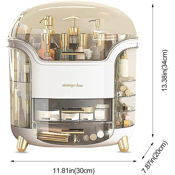Коробка-органайзер для макіяжу Kousee, пилонепроникна, з шухлядами для косметики