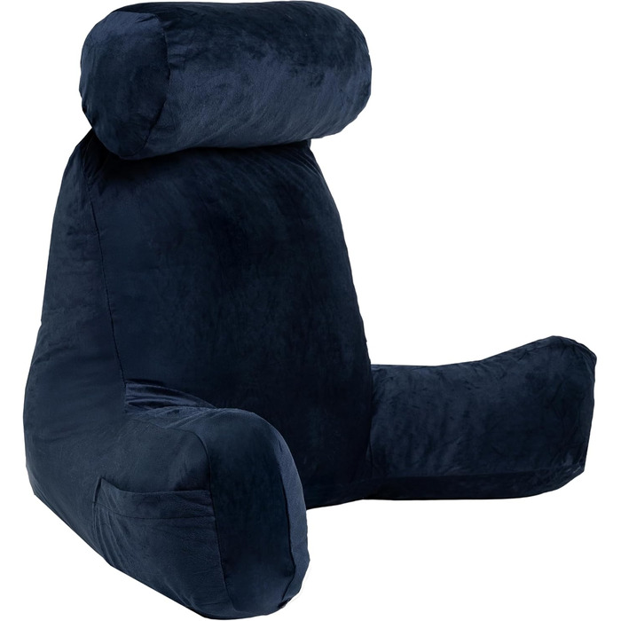 Подушка для читання Bananair – м'яка спинка та підлокітники для ліжка та дивана, знімний чохол, можна прати в машині, комфортна та ергономічна (кремово-білий)