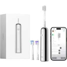 Електрична звукова зубна щітка Laifen Wave з 3 насадками, IPX7, USB, для дорослих (сталь, сірий)
