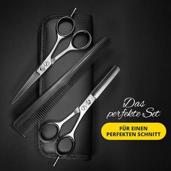 Набір ножиць для волосся SCHMIEDWERK Перукарські ножиці - гострий і точний зріз Ідеальна стрижка для жінок і чоловіків Професійні ножиці для стрижки волосся з футляром (набір ножиць)