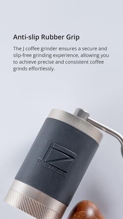 Кавомолка 1Zpresso J срібна, 35 г, з конічним жорном з нержавіючої сталі та регулюванням помелу
