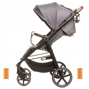 Дитячий прогулянковий візок 4BABY Stinger, графітовий, 10 кг, з регульованим сидінням