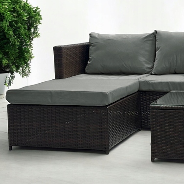 Двосторонній садовий кутовий диван SFS066 MTG, комплект садових меблів, коричневий