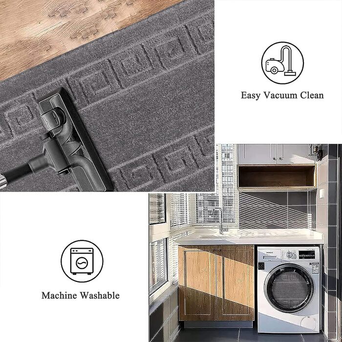 Набір килимків для ванної кімнати Pauwer, 3 шт., неслизькі, мікрофібра, сірий. Спеціальні розміри: 50x80 см + 50x120 см + 50x150 см. Машинне прання.