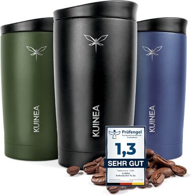 Термогорнятко для кави KUINEA 350 мл 100 герметичне з нержавіючої сталі, зберігає тепло до 6 годин, термогорнятко для кави з собою зі спеціальною кришкою, дорожнє горнятко для кави та чаю, без вмісту БФА