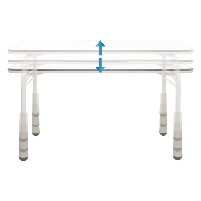 Дитячий стіл KID GRO T 120x60 см, регульована висота, світло-сірий колір, hjh OFFICE