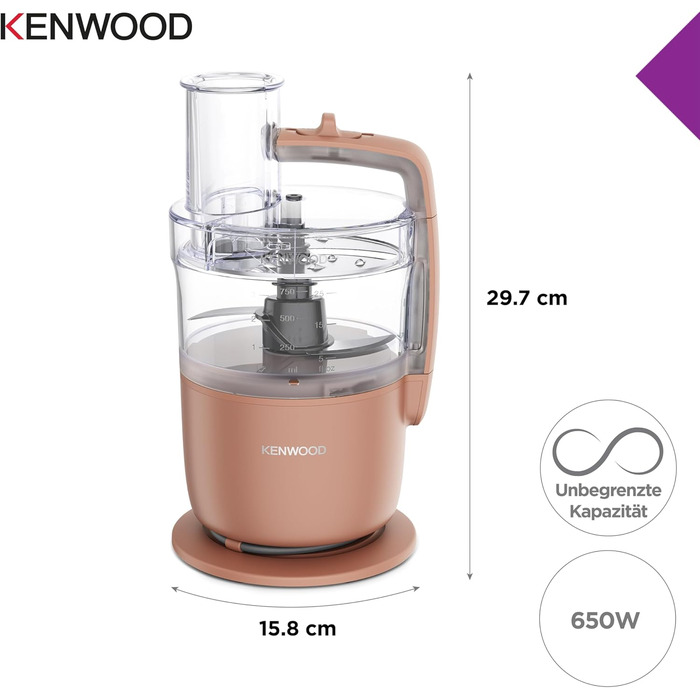 Кухонний комбайн Kenwood MultiPro Go FDP22.130GY: компактний, 650 Вт, 1.3 л, для нарізки, натирання, пюрування та замішування тіста, блакитний (Express Serve)
