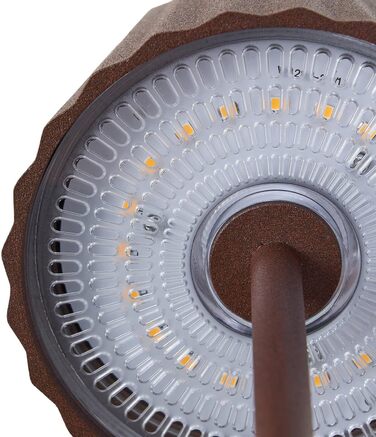 Lindby LED акумуляторна настільна лампа з димером, бездротова, з датчиком дотику, портативна, для внутрішнього та зовнішнього використання, IP54, для саду (Коричнева)