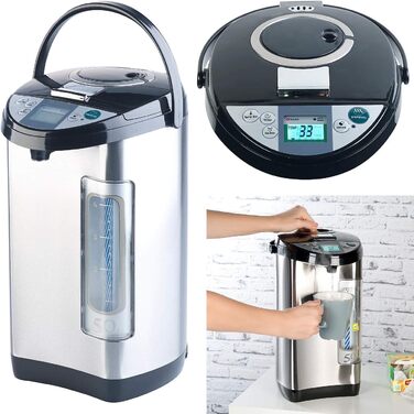 Електричний чайник Rosenstein & Söhne: диспенсер гарячої води, 5 літрів, 5 температурних режимів, 1200 Вт