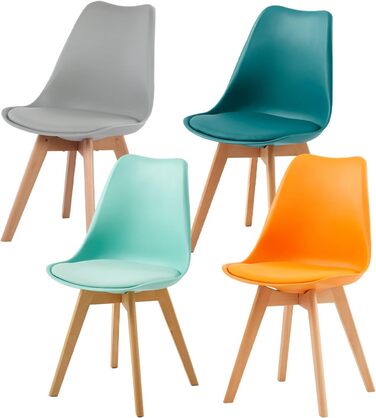 Елегантний стілець для їдальні EGGREE в скандинавському стилі (4 шт., зелений)