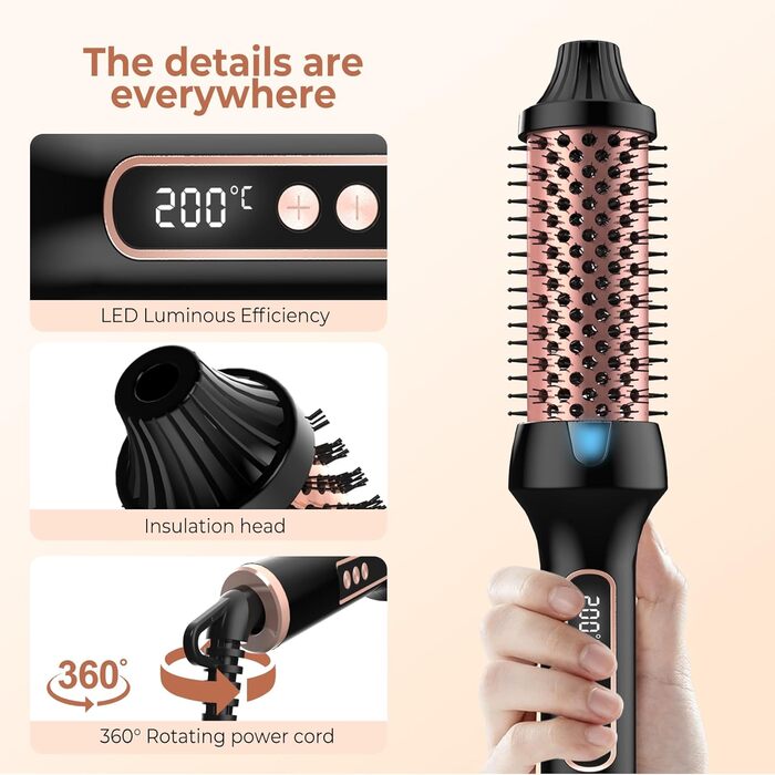 Термощітка LCD Ion Thermal Brush 38MM - плойка та щітка для випрямлення волосся