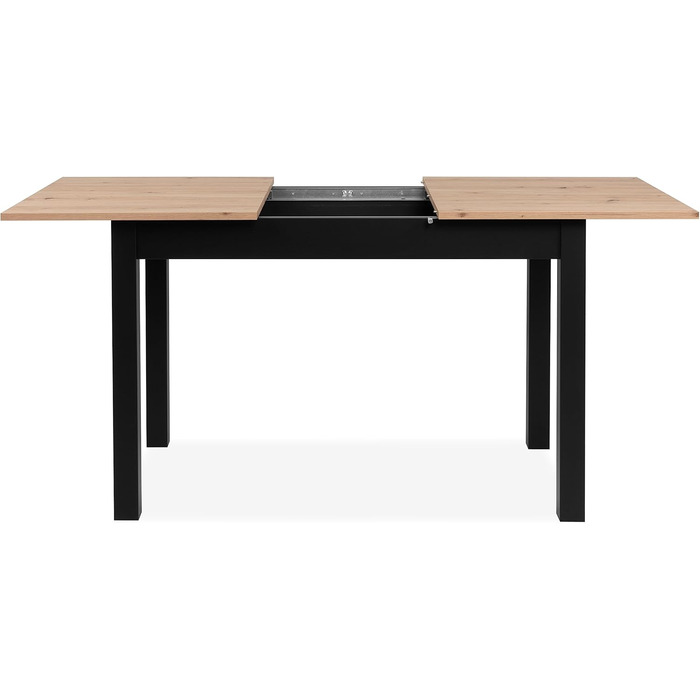 Столовий стіл Esszimmertisch Crawley III Sonoma Eiche 120 см - розсувний, кутовий, з висувною частиною, колір Artisan / Чорний