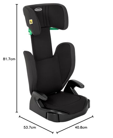 Автокрісло Graco Junior Maxi i-Size R129 (100-150 см), 3.5-12 років, чорний Midnight, з підсклянником, регульовані підлокітники та підголівник