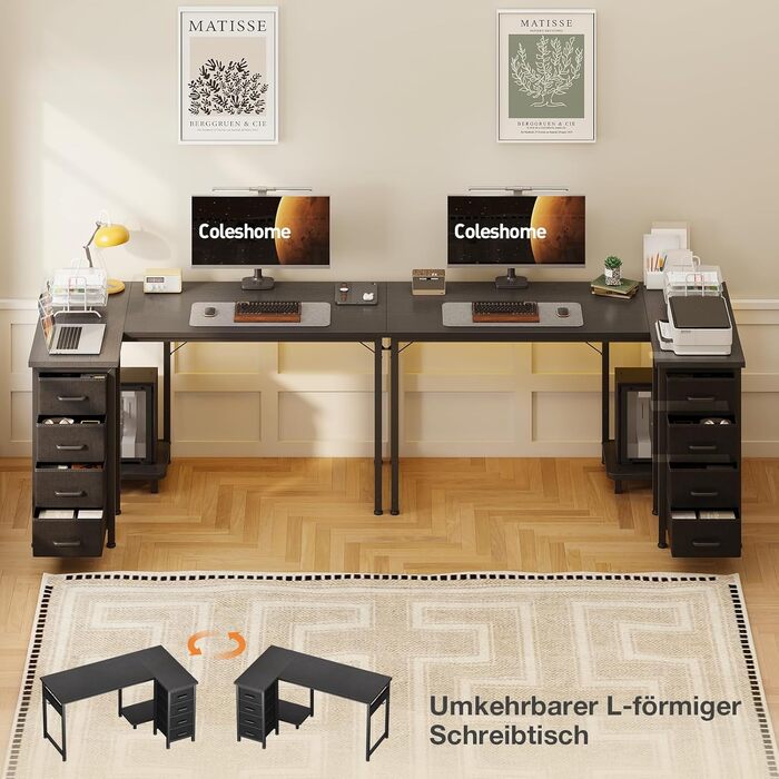 Комп'ютерний кутовий стіл Coleshome 100x70 см з 4 шухлядами, білий. Регульований стіл для офісу, кабінету, спальні. Розміри: 100x70 см, 120x70 см (чорний)