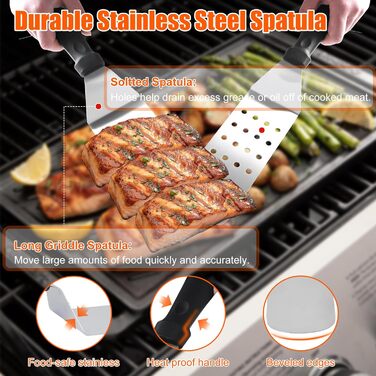 Набір гриль-посуду, 28 предметів: професійний набір з нержавіючої сталі з сумкою, подарунок на День народження, Різдво для чоловіків, для саду та кемпінгу, BBQ